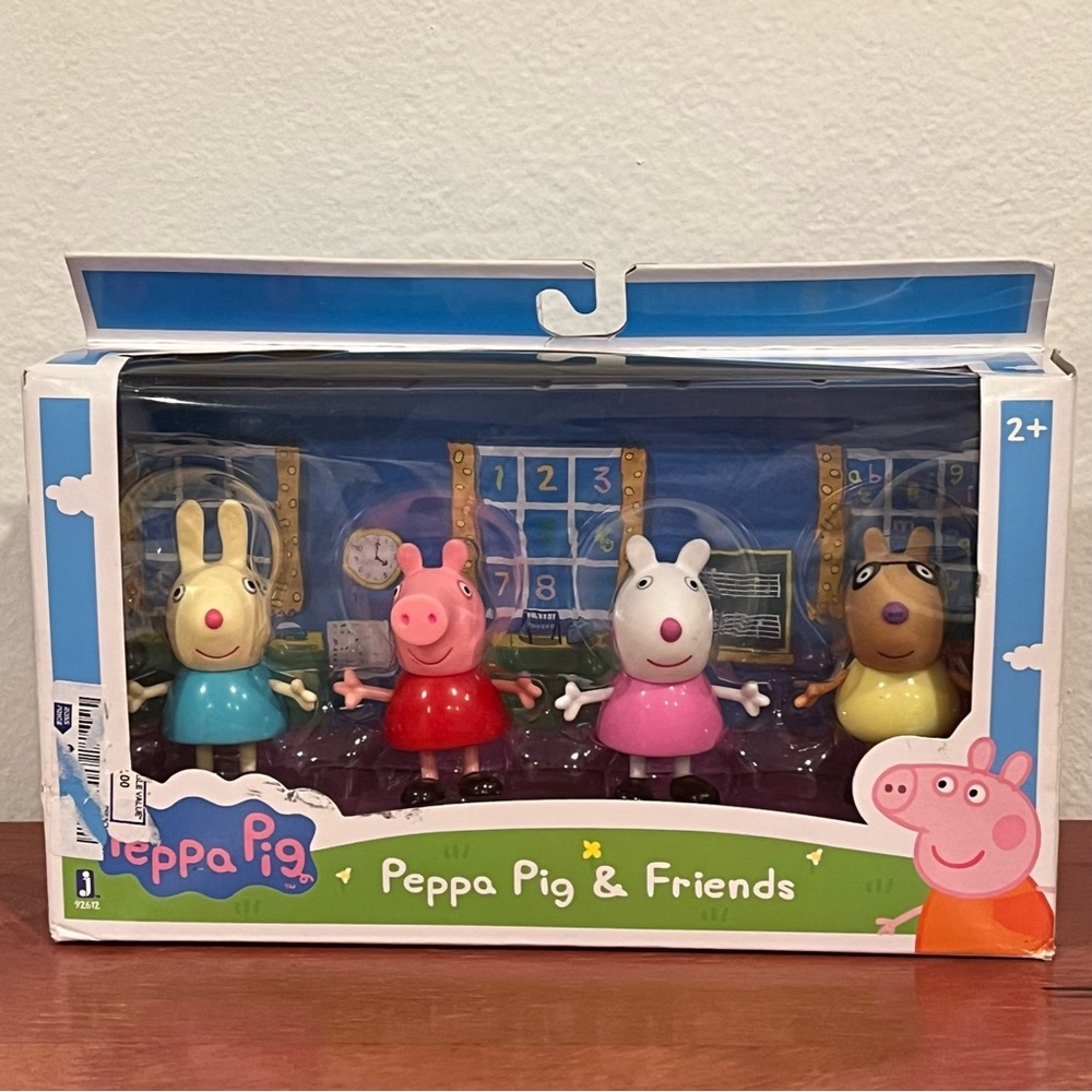 Peppa Pig & Friend 4 Pieces Figures Set Rebecca, Peppa, Suzy Sheep & Pedro Pony